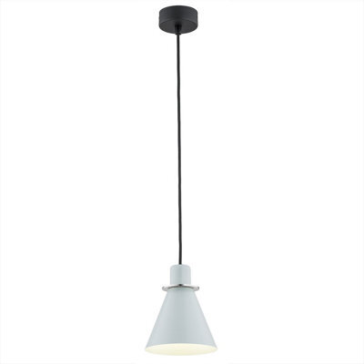 Luminosa Lighting Luminosa Beverly Dome Pendant Ceiling Light Blue Matt, Chrome Elements - image 1