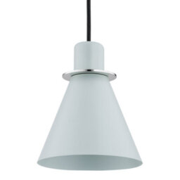 Luminosa Lighting Luminosa Beverly Dome Pendant Ceiling Light Blue Matt, Chrome Elements - thumbnail 3