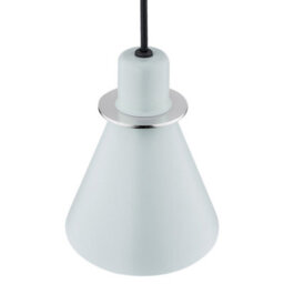 Luminosa Lighting Luminosa Beverly Dome Pendant Ceiling Light Blue Matt, Chrome Elements - thumbnail 4