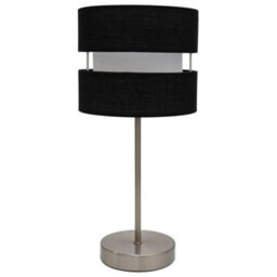 K Living Chrome Table Lamp Layer Fabric Lamp Shade Black - thumbnail 1