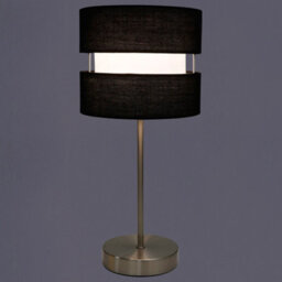 K Living Chrome Table Lamp Layer Fabric Lamp Shade Black - thumbnail 2