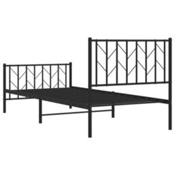 Berkfield Metal Bed Frame Without Mattress With Footboard Black 90X200Cm - thumbnail 7