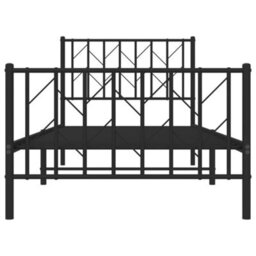 Berkfield Metal Bed Frame Without Mattress With Footboard Black 90X200Cm - thumbnail 5