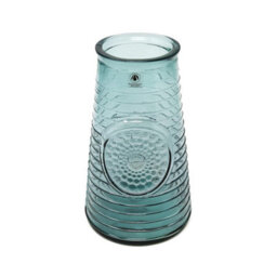 Verano Spanish Ceramics Recycled Glass Mandala Grey Home Décor Medium Vase (H) 27.5Cm