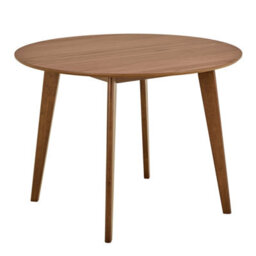 Wyld Haus Saffron Small Walnut Wood Effect Round Dining Table - Seats 4, 105Cm - thumbnail 3