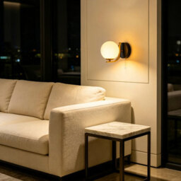 Long Life Lamps Company Modern Indoor Brass Wall Light Frosted Glass Globe With Pull Switch Bw18 - thumbnail 7