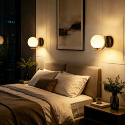 Long Life Lamps Company Modern Indoor Brass Wall Light Frosted Glass Globe With Pull Switch Bw18 - thumbnail 8