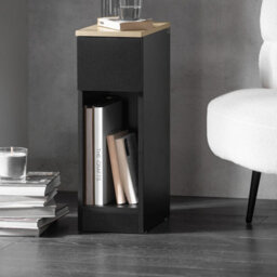 Sobuy Fbt111-Sch, Slim Bedside Table Bedside Cabinet Narrow Side Table Nightstand With Drawer And Shelf For Bedroom, Black - thumbnail 9