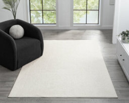 Avior Washable Plain Living Room Area Rug - Loop Pile Pebble Design Cream 120Cm X 170Cm - thumbnail 2