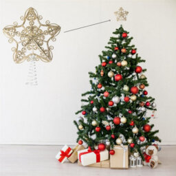 Shatchi Christmas Gold Glitter Star Tree Topper - Sparkling Star Decoration For Xmas Tree - Elegant Christmas Home Décor - thumbnail 5