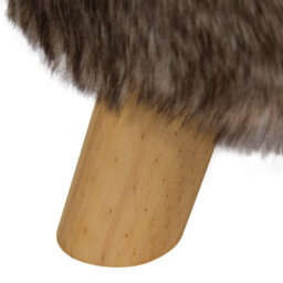 Beliani Faux Fur Footstool Brown And Beige Topeka - thumbnail 5