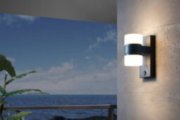 Eglo Atollari Black And White Metal And Plastic Ip44 Integrated Led Outdoor Wall Light, (D) 10Cm