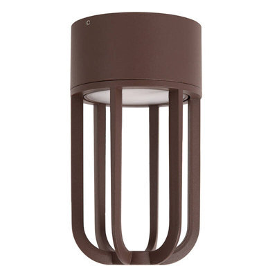 Lucide Wells Led Outdoor Flush Ceiling Light Rust Brown - image 1