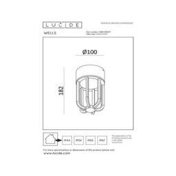 Lucide Wells Led Outdoor Flush Ceiling Light Rust Brown - thumbnail 5