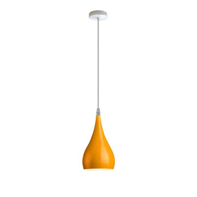 Ledsone Modern Teardrop Hanging Ceiling Light Red Pendant Lamp, Eyeball Design Modern Light Shades E27 Uk Lamp Fixture Yellow - image 1