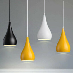 Ledsone Modern Teardrop Hanging Ceiling Light Red Pendant Lamp, Eyeball Design Modern Light Shades E27 Uk Lamp Fixture Yellow - thumbnail 9