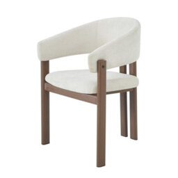 Btm Set Of 4 Metal Dining Chairs, Linen Upholstery, Walnut Finish, For Home And Café - thumbnail 9