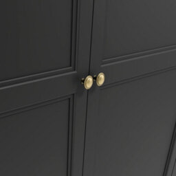 Wyld Haus Tulle Panelled 2-Door Black Wood Wardrobe With 1 Drawer - thumbnail 3
