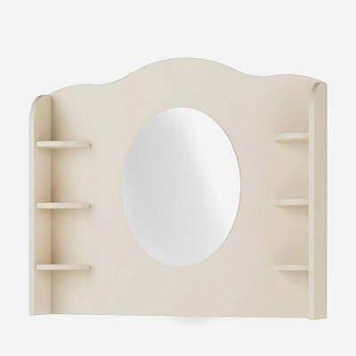Arte Mia Sand Beige And Oak Vincenza Desk Hutch With Mirror 940 X 140 X 810mm - image 1