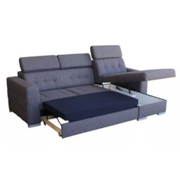 Zara Corner Sofa Bed Storage Compartment Pull Out Sleep Function Elastic Foam Blue Right Corner Side - thumbnail 5