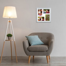 AK Frames 12X12 Silver Sleek Multi Photo Frame With White Mount - Holds 4 Apertures (4X) 6X4 Photos - thumbnail 3