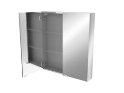GoodHome Imandra Tall Matt Mirror Effect Double Bathroom Cabinet Mirrored (H)900mm (W)800mm - thumbnail 3