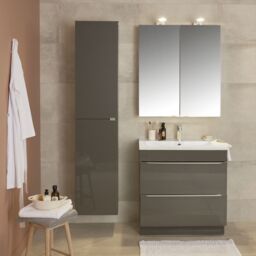 GoodHome Imandra Tall Matt Mirror Effect Double Bathroom Cabinet Mirrored (H)900mm (W)800mm - thumbnail 6