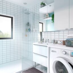 GoodHome Imandra Tall Matt Mirror Effect Double Bathroom Cabinet Mirrored (H)900mm (W)800mm - thumbnail 4