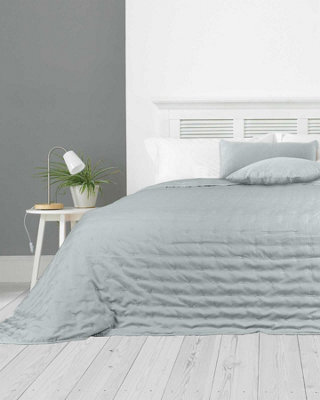 Country Club Leon Embossed Bedspread Double/king Size, Grey, 240 X 260Cm
