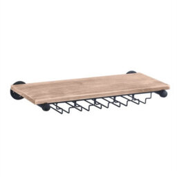 Floating Wine Rack Wall Mount Glass Holder Storage - thumbnail 1