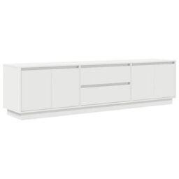 Berkfield Tv Cabinet With Led Lights White 193.5X41X50 Cm - thumbnail 3
