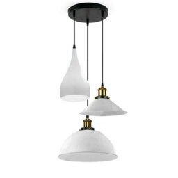 Vintage White 3 Way Industrial Pendant Light For Kitchen, Bedroom, Or Living Space Improvement - thumbnail 4