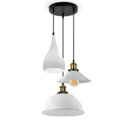 Vintage White 3 Way Industrial Pendant Light For Kitchen, Bedroom, Or Living Space Improvement