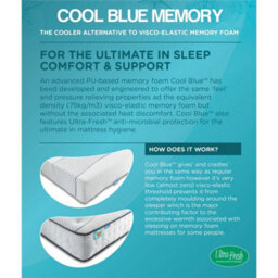 "Worcester 4Ft 6"" Double Cool Blue Memory Foam Mattress - (135Cm)" - thumbnail 4