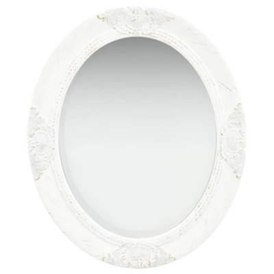 Berkfield Wall Mirror Baroque Style 50X60 Cm White - image 1