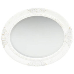 Berkfield Wall Mirror Baroque Style 50X60 Cm White - thumbnail 3