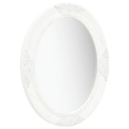 Berkfield Wall Mirror Baroque Style 50X60 Cm White - thumbnail 2