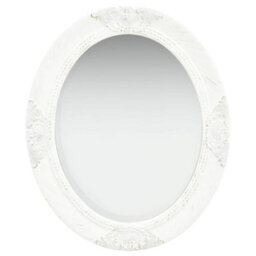 Berkfield Wall Mirror Baroque Style 50X60 Cm White - thumbnail 1