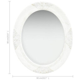 Berkfield Wall Mirror Baroque Style 50X60 Cm White - thumbnail 6