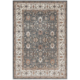 Beige Bordered Floral Rug For Bedroom, & Living Room, 7mm Thick Stain-Resistant Traditional Rug - 60Cm X 180Cm (Runner) - thumbnail 3