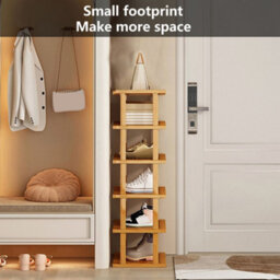 6 Tier Vertical Shoe Rack Tall Narrow Shelf Storage Organizer Slim Shoe Tower Uk - thumbnail 4