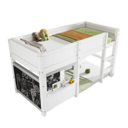 Household Bed, Kids Bed, Bunk Bed, With Two Boards, Anti-Graffiti, With Small Shelf, 90X190Cm, White - thumbnail 5