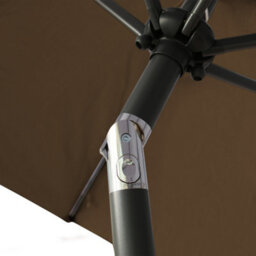Rinse Bathrooms Outdoor Patio Garden Parasol 2.5M Sun Shade Umbrella Canopy W/crank Tilt Uv Protection Coffee - thumbnail 6
