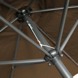 Rinse Bathrooms Outdoor Patio Garden Parasol 2.5M Sun Shade Umbrella Canopy W/crank Tilt Uv Protection Coffee - thumbnail 7