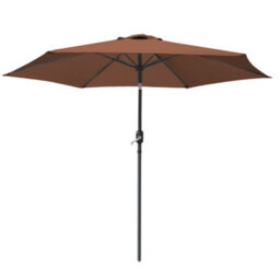 Rinse Bathrooms Outdoor Patio Garden Parasol 2.5M Sun Shade Umbrella Canopy W/crank Tilt Uv Protection Coffee - thumbnail 2