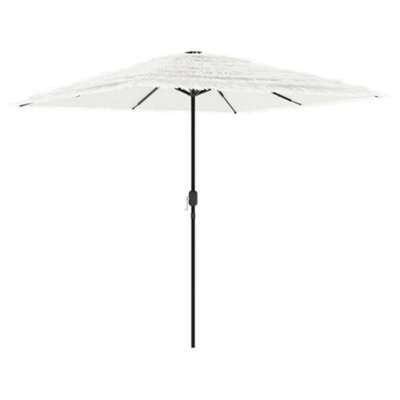 Berkfield Durable Garden Parasol With Steel Pole White 248X248X248 Cm