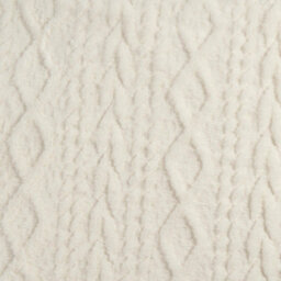 OHS Cable Knit Blanket Sherpa Fleece Plush Supersoft Warm Throw, Cream - 130 X 160Cm - thumbnail 7