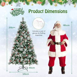 Costway 7Ft Pre-Lit Artificial Christmas Tree Hinged Xmas Tree W/ 400 Led Lights - thumbnail 2