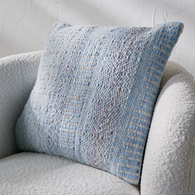 Pacific Lifestyle Indoor And Outdoor Aqua Blue And White Inca Pattern Scatter Cushion - image 1