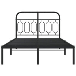 Berkfield Metal Bed Frame Without Mattress With Headboard Black 120X200Cm - thumbnail 4